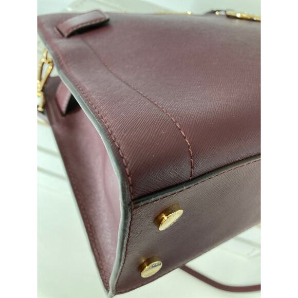 MICHAEL KORS, LARGE WINE SAFFIANO LEATHER CROSSBODY BAG - Picture 9 of 16